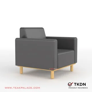 Kursi Minimalis Single Kulit Hitam Seri Ion TKDN