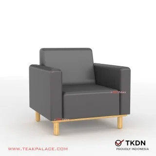 Kursi Minimalis Single Kulit Hitam Seri Ion TKDN