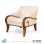 Minimalist Teak Wood Chair Jasmine Single Ivory Skin