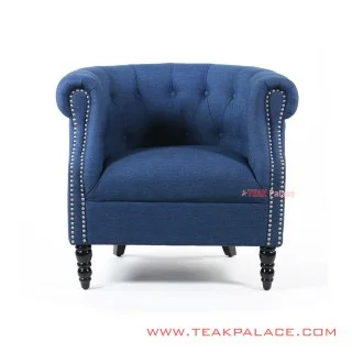 Sofa Single Seri Chester Denim Minimalis