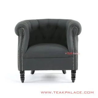 Sofa Single Chesterfield Grey Minimalis Jati