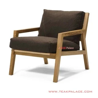 Kursi Kayu Jati Minimalis Retro Kain Hitam Seri Vitalia