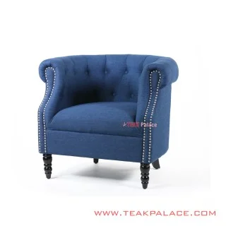 Sofa Single Seri Chester Denim Minimalis