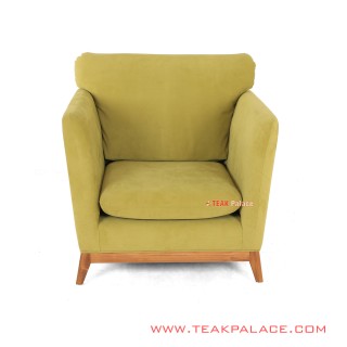 Armchair Sofa Natural Gloss Hijau Muda Seri Muara