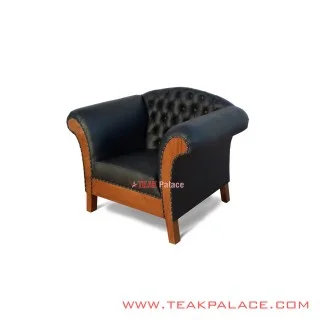 Sofa Single Klasik Kulit Oscar Black Harga Murah