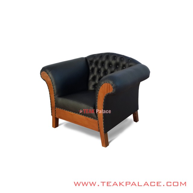 Sofa Single Klasik Kulit Oscar Black Harga Murah sofa single klasik kulit oscar black harga murah 53