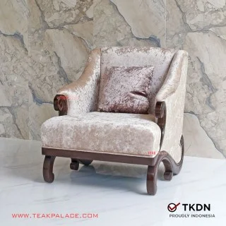 Kursi Tamu Jati Single TKDN Seri Ponti