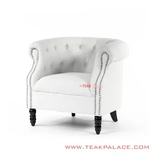 Sofa Single Minimalis Chester Putih