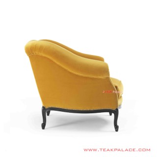 Black Minimalist Teak Yusio Single Sofa