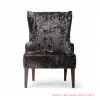 Wing Chair Sofa Minimalis Single Seri Alera Bludru HItam Mewah wing chair sofa minimalis single seri alera bludru hitam mewah 59