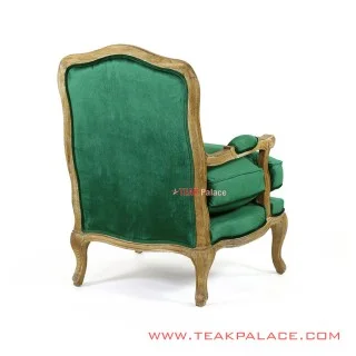 Sofa Single Jati White Wash Lasinta Hijau