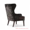 Wing Chair Sofa Minimalis Single Seri Alera Bludru HItam Mewah wing chair sofa minimalis single seri alera bludru hitam mewah 60