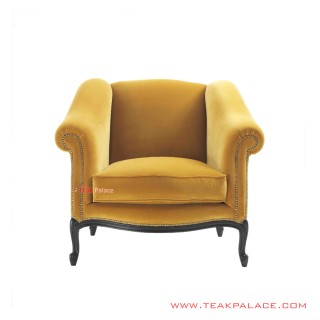 Black Minimalist Teak Yusio Single Sofa