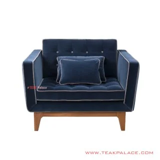 Sofa Mewah Single Galisia Denim Jati