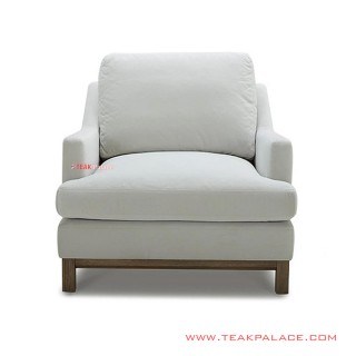 Armchair Jati Hamilton White Minimalis