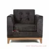 Kursi Sofa Jati Single Seri Riau Kain Hitam