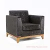 Kursi Sofa Jati Single Seri Riau Kain Hitam