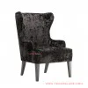 Wing Chair Sofa Minimalis Single Seri Alera Bludru HItam Mewah wing chair sofa minimalis single seri alera bludru hitam mewah 58