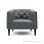 Dion Sofa Minimalist Teak Gray Leather Single