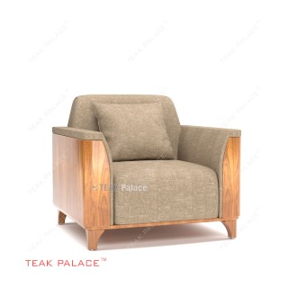 Sofa Hotel Mewah Minimalis Kayu Jati Aston Single TKDN