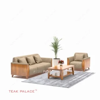 Sofa Mewah 31 Aston Coklat TKDN Kayu Jati