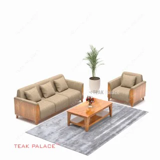 Sofa Mewah 31 Aston Coklat TKDN Kayu Jati