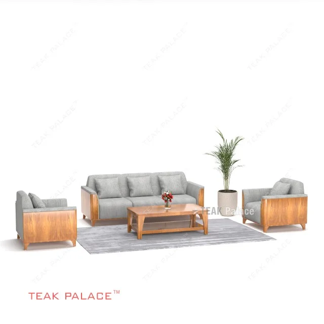 Sofa Minimalis 311 Abu-Abu Aston TDKN Kayu Jati