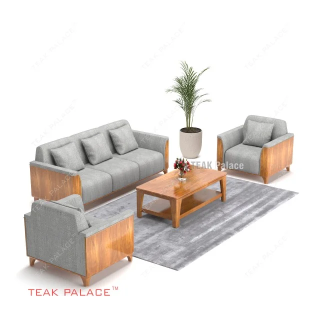 Sofa Minimalis 311 Abu-Abu Aston TDKN Kayu Jati