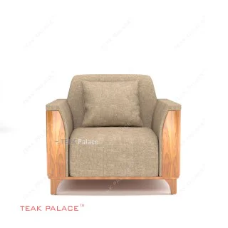 Sofa Hotel Mewah Minimalis Kayu Jati Aston Single TKDN