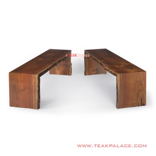 Bangku Set Kayu Jati 3 dudukan 1 pasang seri Nunung