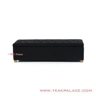 Bangku Rivoli Hitam Minimalis Jati Natural Marleti