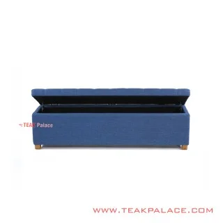 Bangku Penyimpanan Denim Natural Seri Marleti Bangku Penyimpanan Denim Natural Seri Marleti