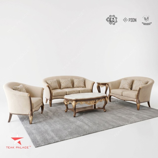 Set Sofa Kayu Jati Mewah Seri Begawan 321 Top Marmer – Elegan & Klasik Modern Set Sofa Kayu Jati Mewah Seri Begawan 321 Top Marmer – Elegan & Klasik Modern
