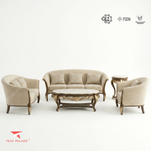 Set Sofa Kayu Jati Mewah Seri Begawan 321 Top Marmer – Elegan & Klasik Modern Set Sofa Kayu Jati Mewah Seri Begawan 321 Top Marmer – Elegan & Klasik Modern