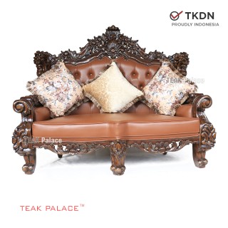 Kursi Tamu Kayu Jati Mewah Ukir Jepara Sofa 2 Dudukan Belagio