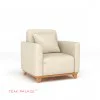 Benson Cream Modern Single Teak Sofa benson cream modern single teak sofa 57