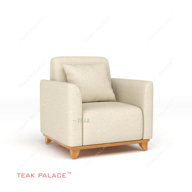 Benson Cream Modern Single Teak Sofa benson cream modern single teak sofa 54