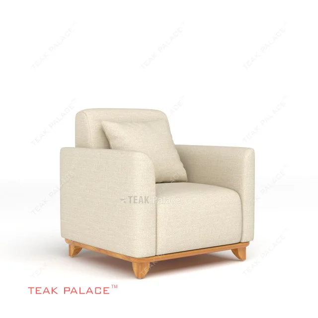 Benson Cream Modern Single Teak Sofa benson cream modern single teak sofa 53