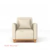 Benson Cream Modern Single Teak Sofa benson cream modern single teak sofa 58