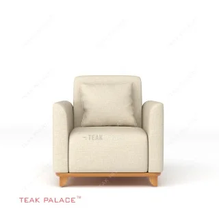 Benson Cream Modern Single Teak Sofa