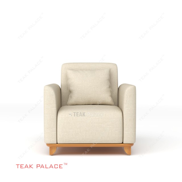 Benson Cream Modern Single Teak Sofa benson cream modern single teak sofa 48
