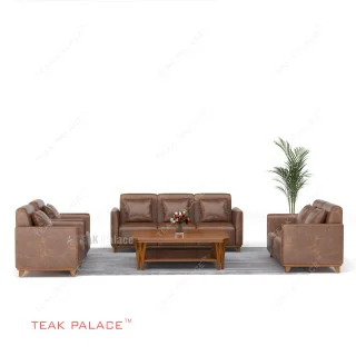 Sofa Kulit Coklat 3211 Benson TKDN