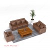 Brown Synthetic Leather Sofa 321 Benson TKDN Modern Design brown synthetic leather sofa 321 benson tkdn modern design 56