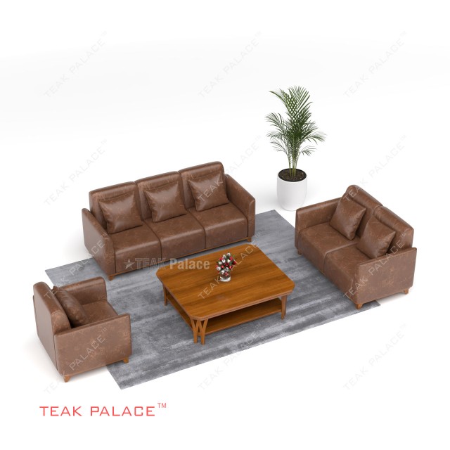 Brown Synthetic Leather Sofa 321 Benson TKDN Modern Design brown synthetic leather sofa 321 benson tkdn modern design 53