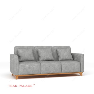 Sofa Jati 3 Dudukan TKDN Benson Abu-Abu