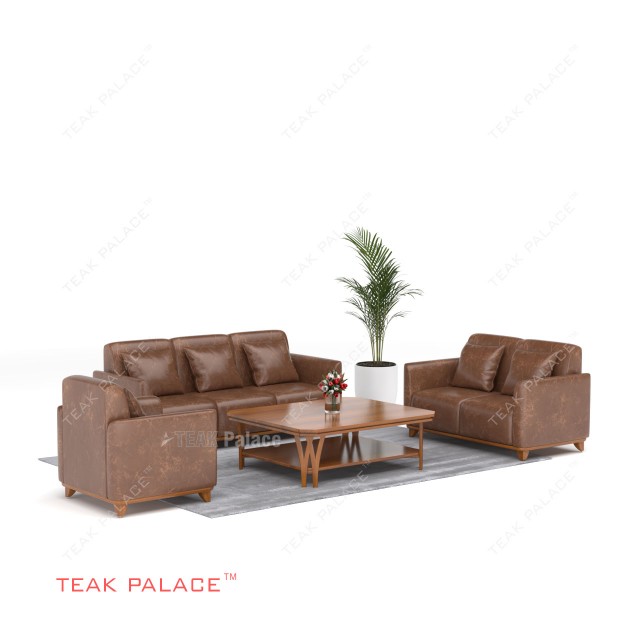Brown Synthetic Leather Sofa 321 Benson TKDN Modern Design brown synthetic leather sofa 321 benson tkdn modern design 52