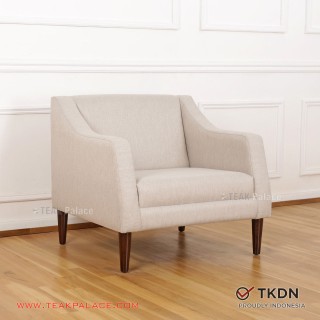 Sofa Single Minimalis Cellini Kain Krem TKDN