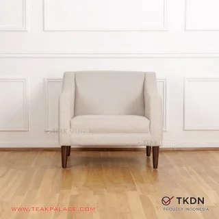 Sofa Single Minimalis Cellini Kain Krem TKDN Sofa Single Minimalis Cellini Kain Krem TKDN