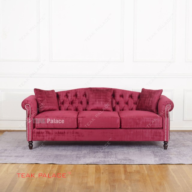 Sofa Mewah Merah Maroon Minimalis Modern Emily 3 Seater sofa mewah merah maroon minimalis modern emily 3 seater 56