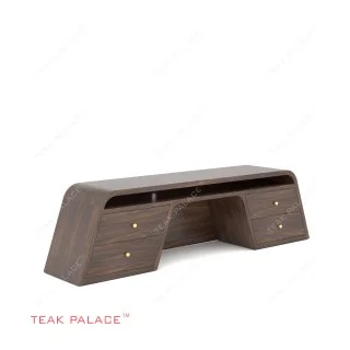 Meja TV Minimalis Imola Untuk TV 100" Kayu Jati Black Walnut Meja TV Minimalis Imola Untuk TV 100" Kayu Jati Black Walnut